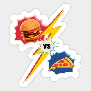 Battle of the Cravings: The Ultimate Burger-Pizza Showdown Sticker